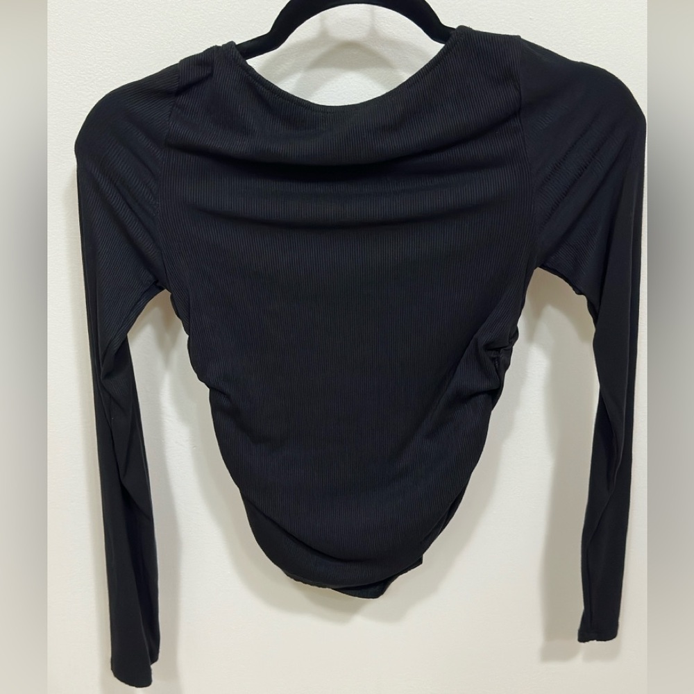 Studio Black Long Sleeve Top, ruched sides